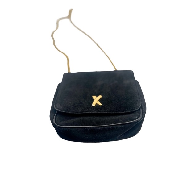 Paloma Picasso Handbags - Paloma Picasso Suede Blanco Crossbody Bag with Gold Chain